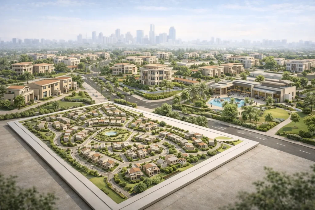 مفاهيم التطوير والتشغيل العقاري مثل المخطط العام والمرافق وإدارة المشروعات