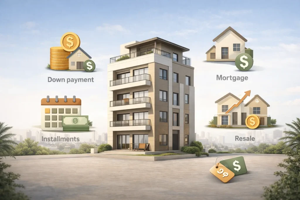 المصطلحات المالية في السوق العقاري مثل مقدم التعاقد والأقساط والتمويل العقاري